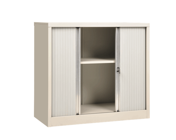 ARMOIRE METAL BASSE A RIDEAUX KD-058 GRIS/BLANC 1020x1000x420 TOLE0.7